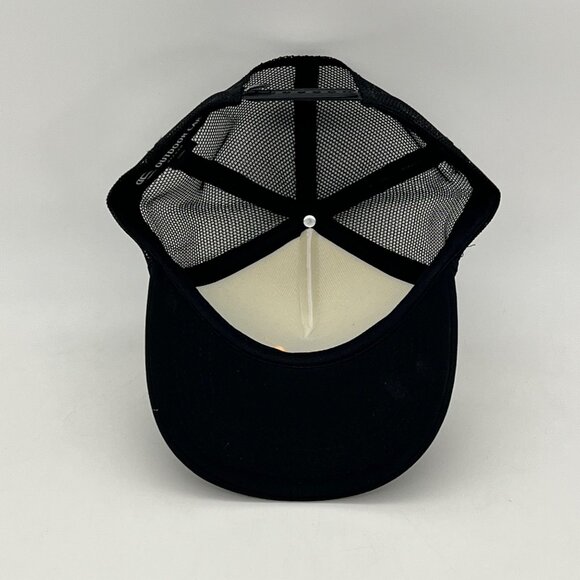 Smiley Face Trucker Hat Cap Mesh Back Black White Snap Back By Outdoor Cap - Picture 11 of 13